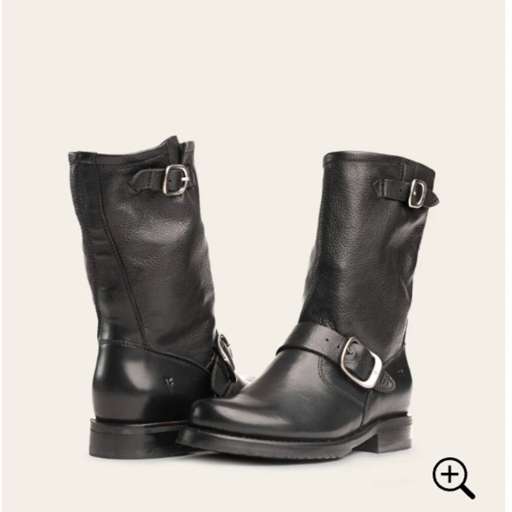 Frye Veronica Black Short Leather Boots